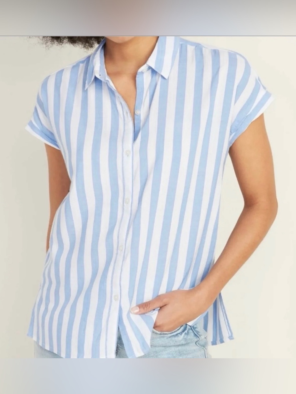 Old Navy Striped Button Up Shirt Size M